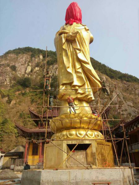 寺庙锻铜观音雕像 寺庙锻铜观音雕像
