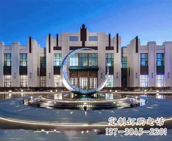 城市不锈钢月亮摆件雕塑