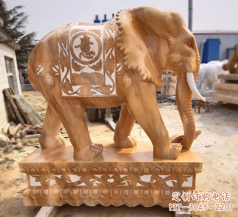 雕刻石雕大象