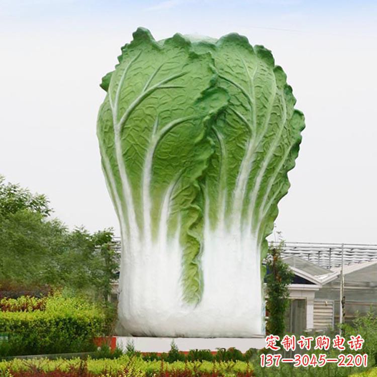 铜雕刻白菜-公园园林大型玻璃钢仿真植物景观雕塑