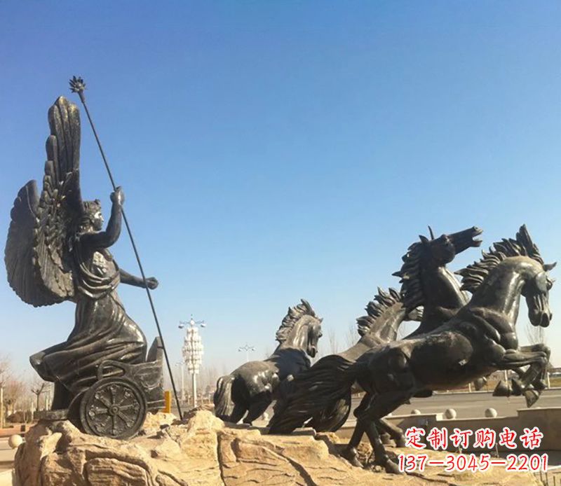 阿波罗战车小区景观铜雕 (3)