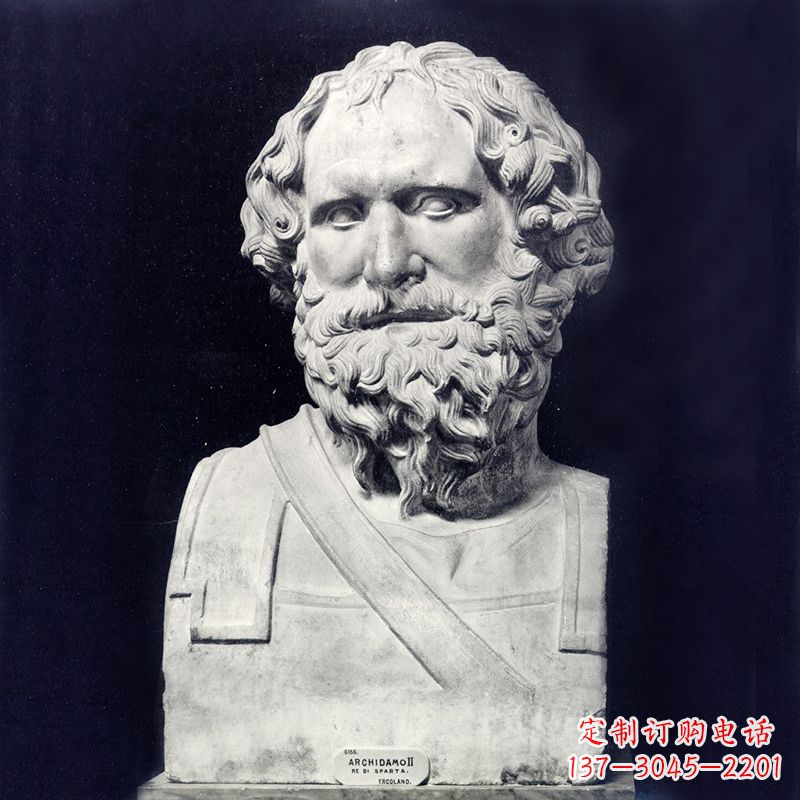 阿基米德石雕头像-学校校园世界著名人物雕塑