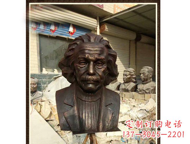 爱因斯坦头像铜雕 (2)