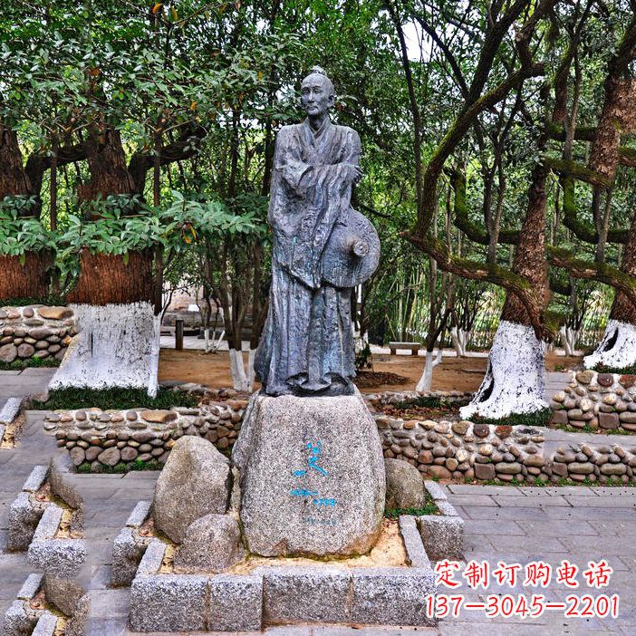 朱耷——中国古代历史名人著名画家铜雕像 朱耷——中国古代历史名人著名画家铜雕像