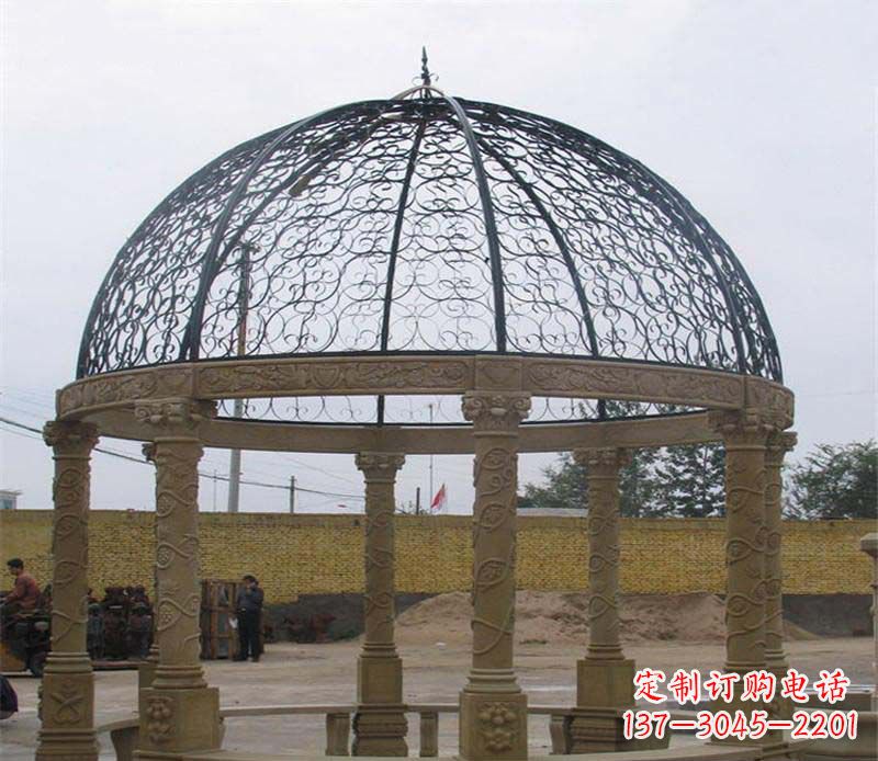 八角凉亭大理石雕塑