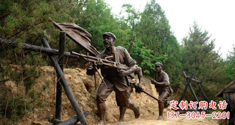 八路军纪念人物铜雕