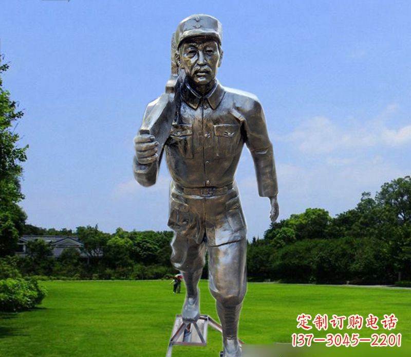 八路军人物铜雕