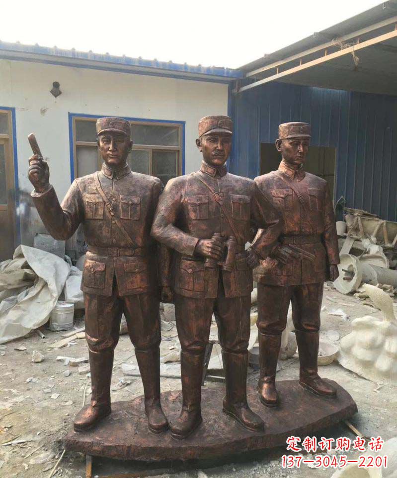 八路军主题铜雕 (1)