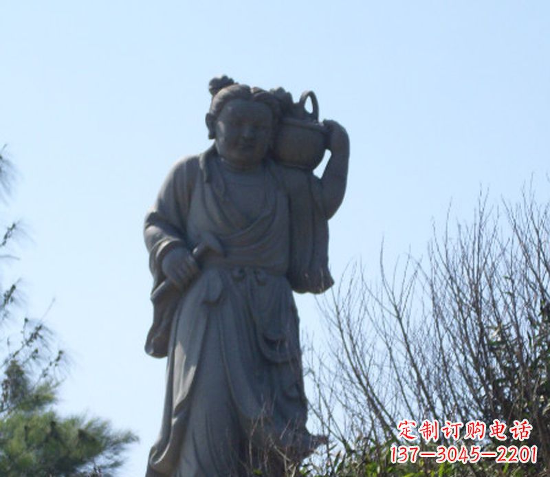 八仙蓝采和石雕