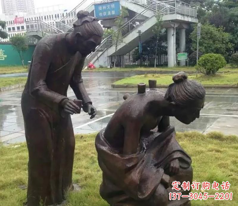 拔罐人物公园铜雕