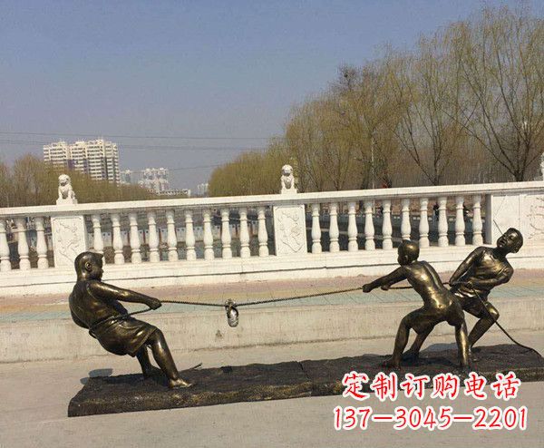 拔河/儿童-拔河儿童雕塑 拔河/儿童-拔河儿童雕塑