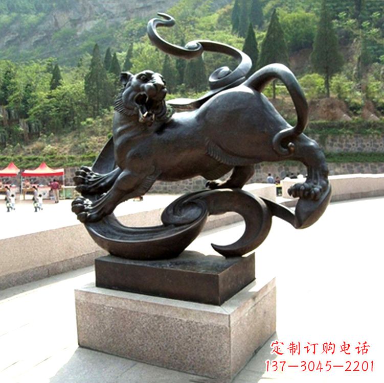 白虎神兽铜雕-纯铜铸造广场文化动物雕塑摆件
