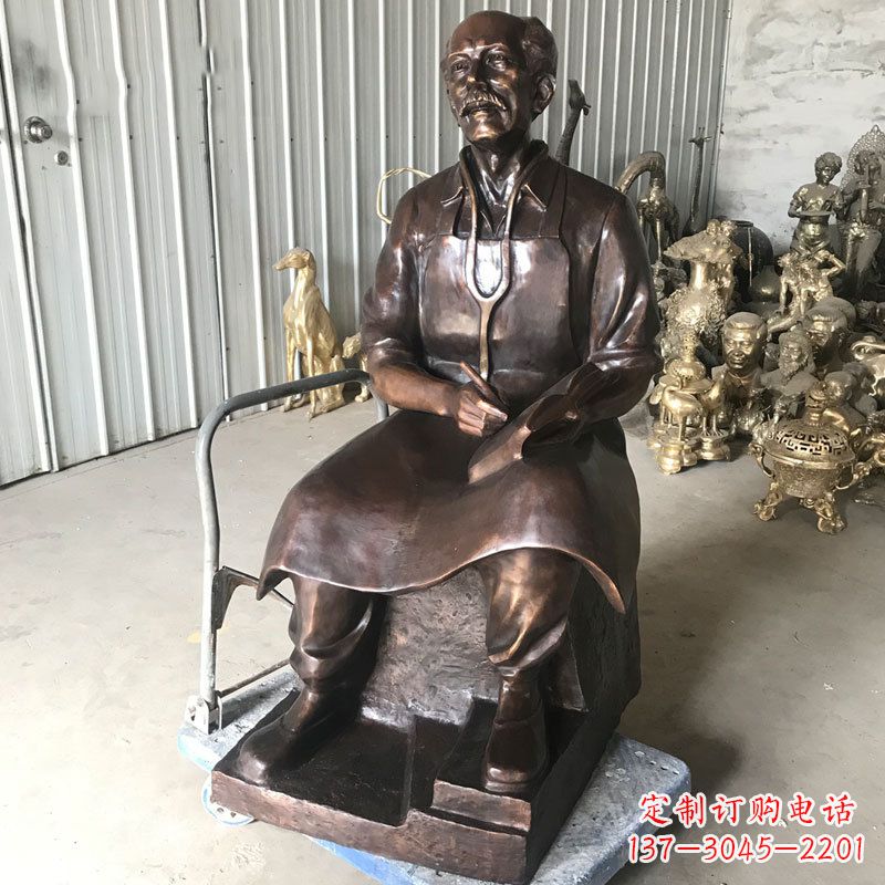 白求恩坐姿纯铜雕塑