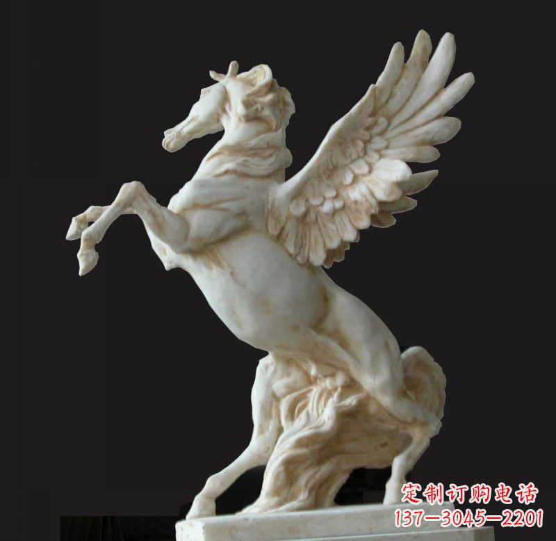 飞马雕塑 - 白色/飞马/石雕 飞马雕塑 - 白色/飞马/石雕