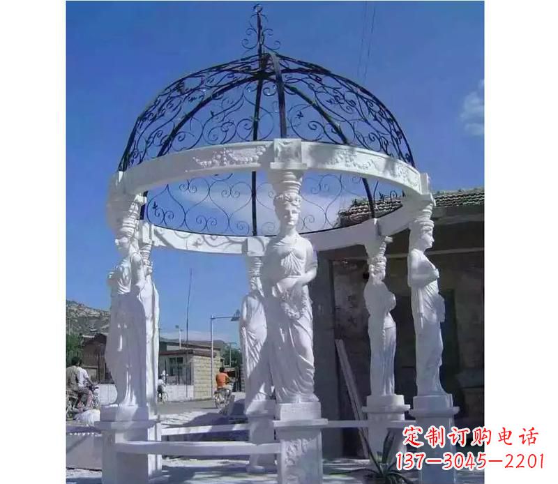 白色欧式石头凉亭
