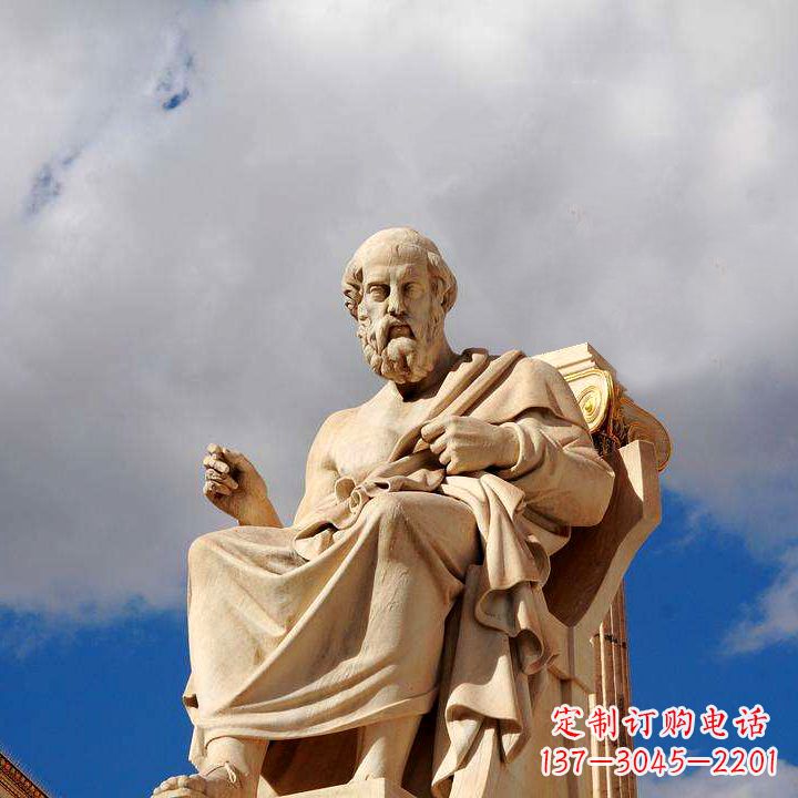 柏拉图砂岩石雕景观-公园广场世界知名人物雕塑