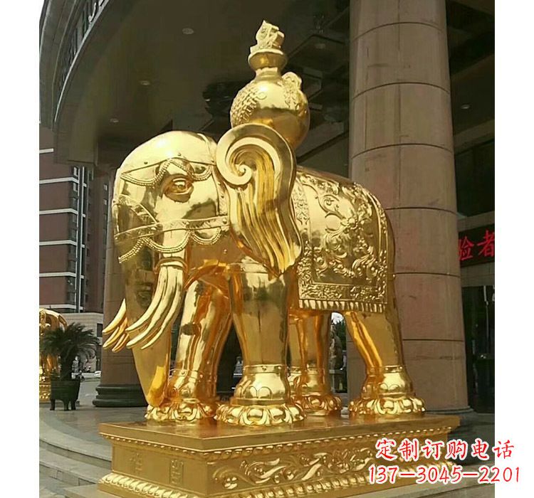 宝瓶大象铜雕