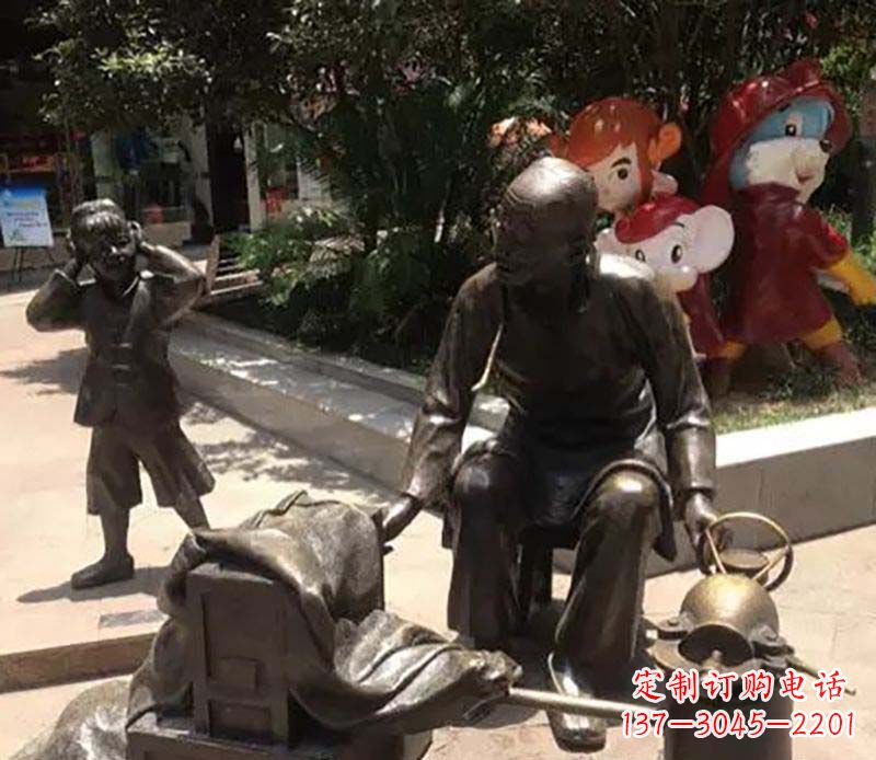 爆米花广场小品铜雕