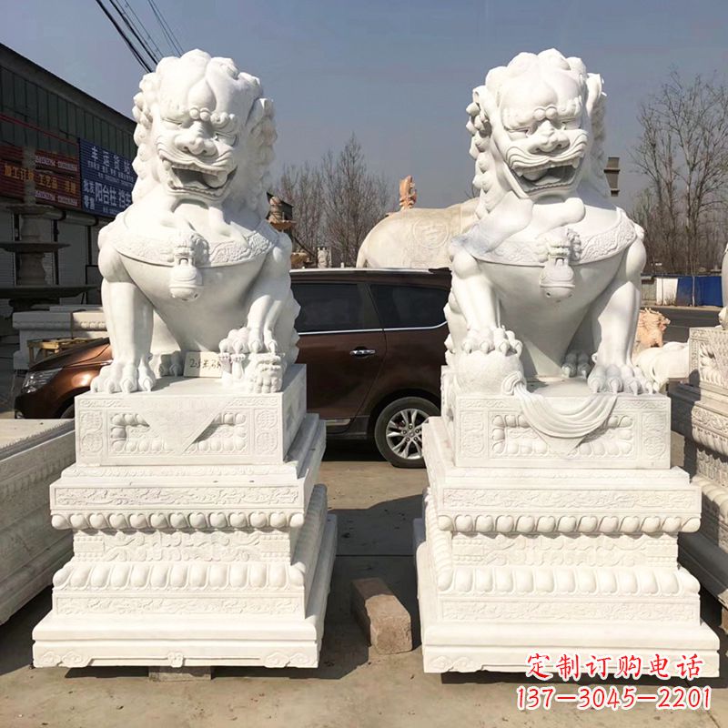 北京汉白玉石狮子