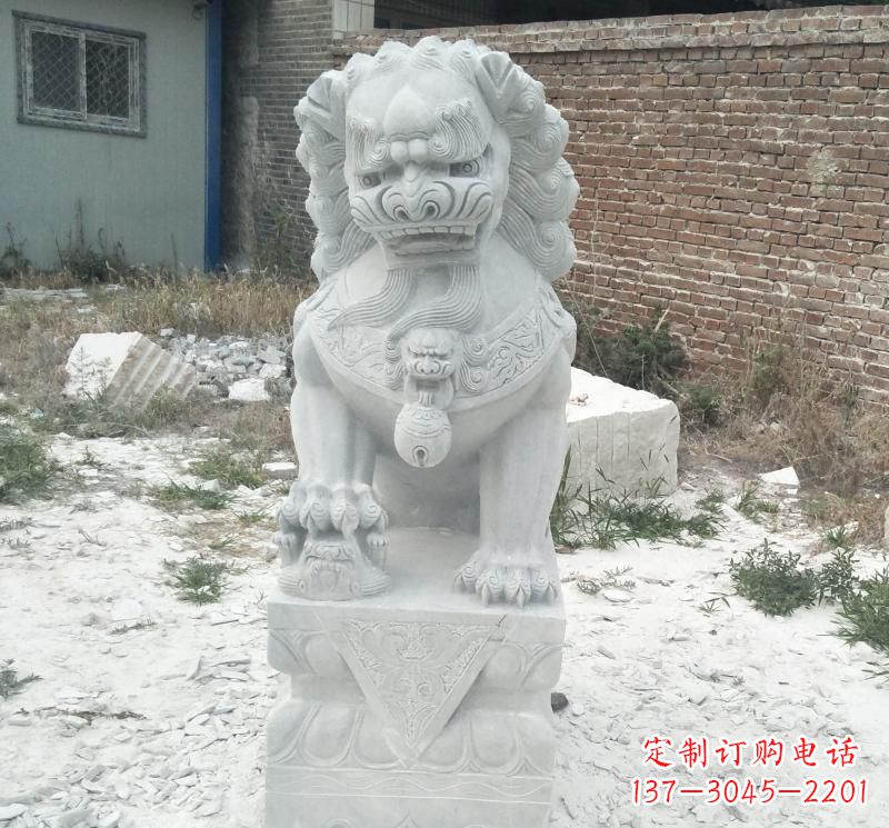 北京看门狮子石雕
