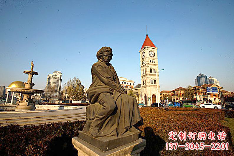 贝多芬头像雕塑-城市文化名人雕像
