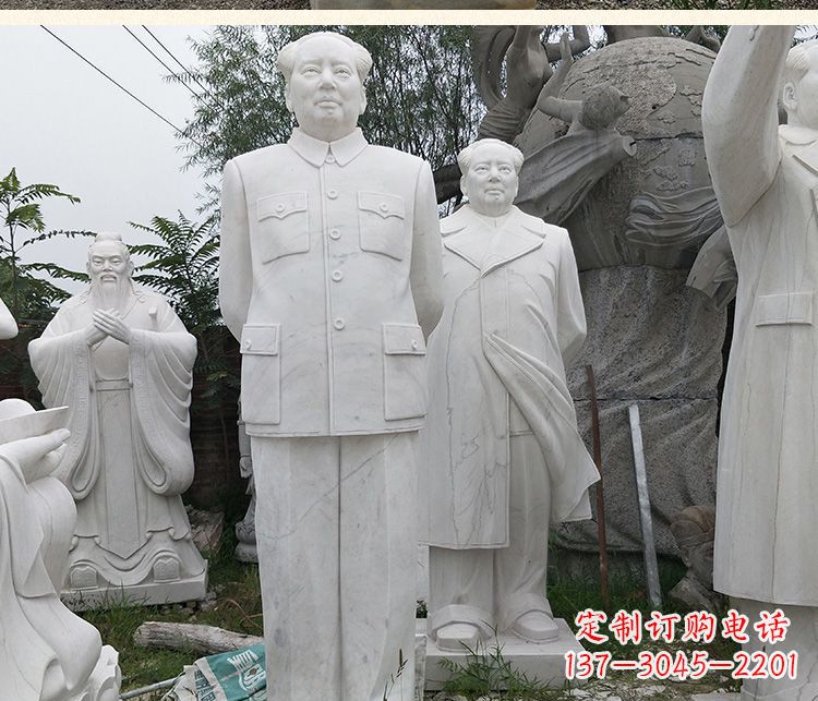 背手的毛主席汉白玉伟人石雕