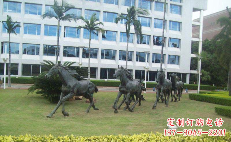 奔跑的马企业景观铜雕