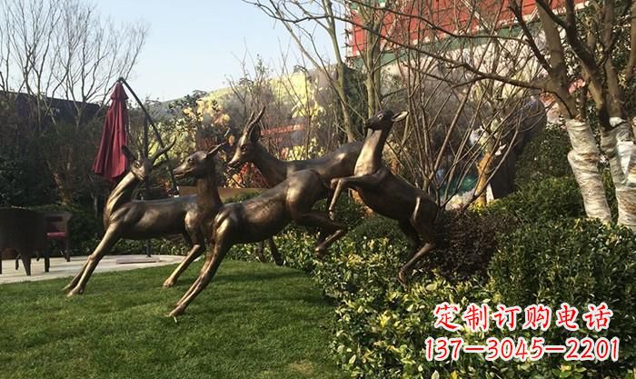 奔跑的小鹿铜雕
