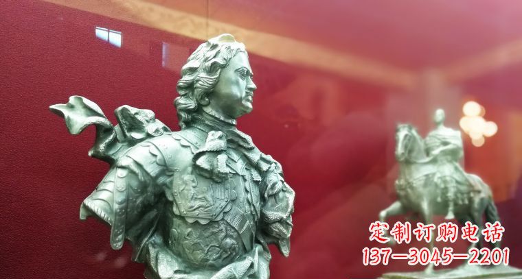 彼得大帝半身像古代西方名人铜雕
