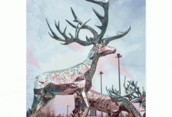 精致不锈钢梅花鹿摆件
