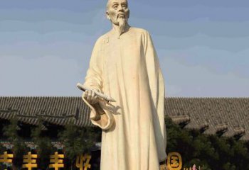 清代画家郑板桥石雕塑——中国历史名人汉白玉雕像