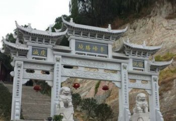 半峰圣境牌坊大理石三门景区石雕一次走进古典文化的旅程