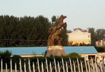 腾驰自由——奔马企业铜雕