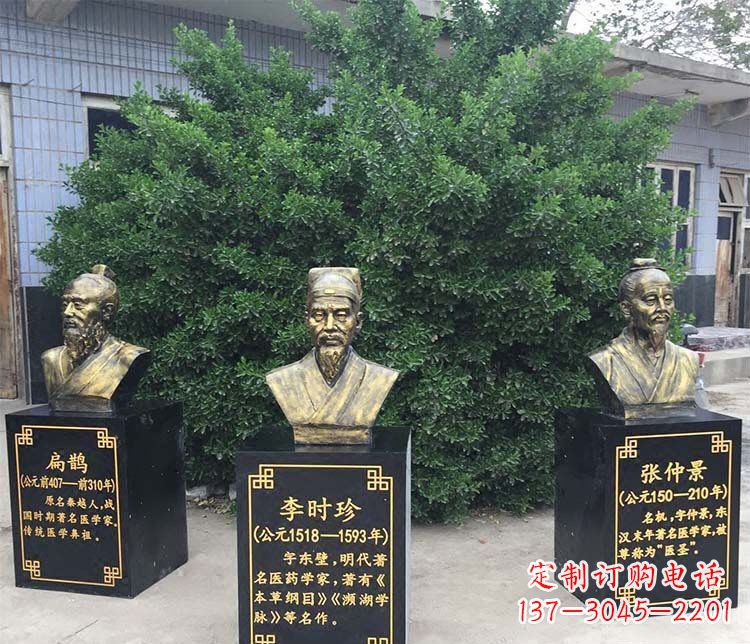 扁鹊李时珍张仲景胸像古代人物铜雕