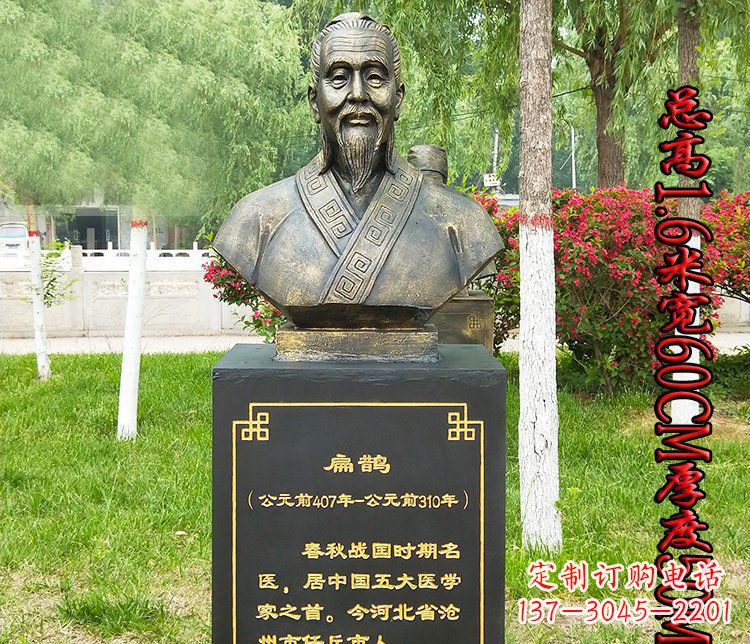扁鹊胸像古代名医铜雕