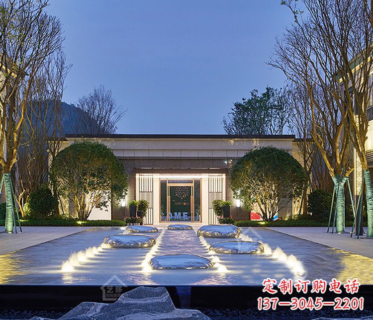别墅不锈钢景观石雕塑