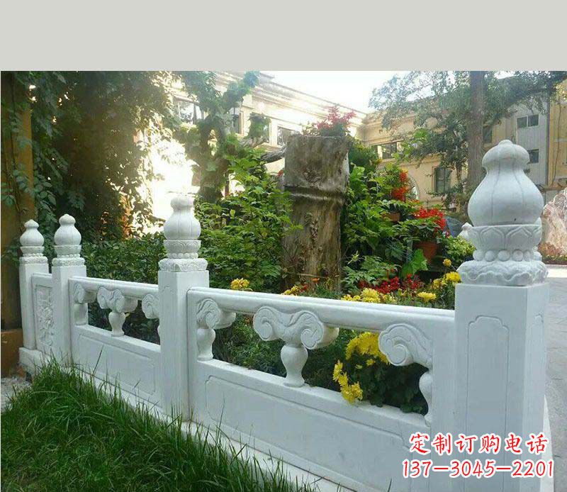 别墅汉白玉栏板景观石雕