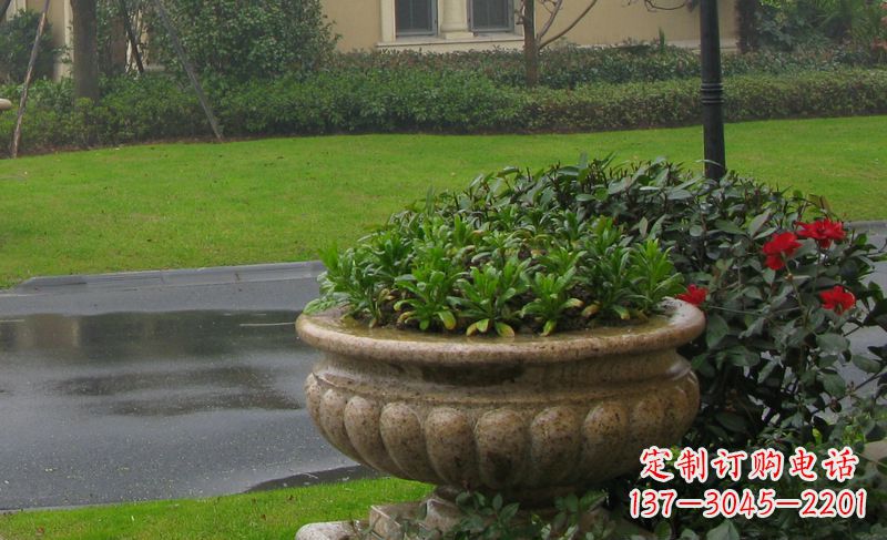 别墅景观大理石花盆石雕 (4)
