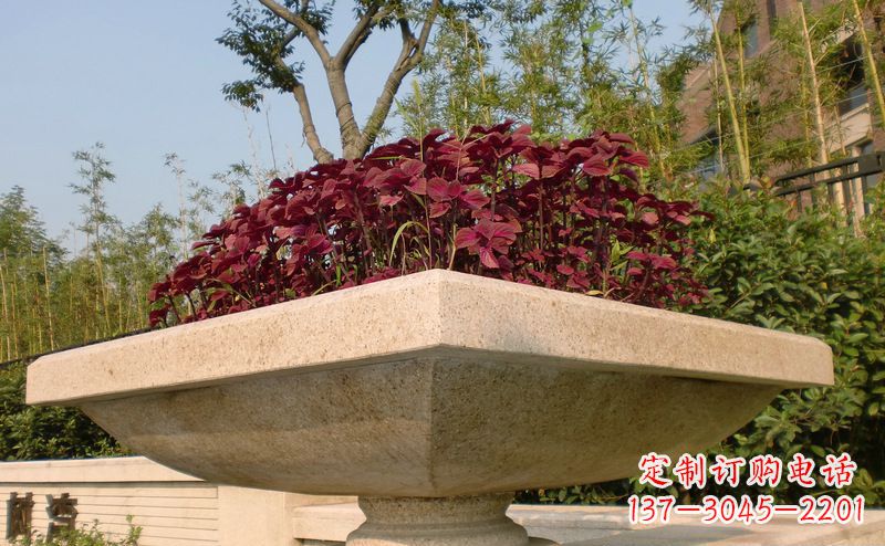 别墅景观大理石花盆石雕_1