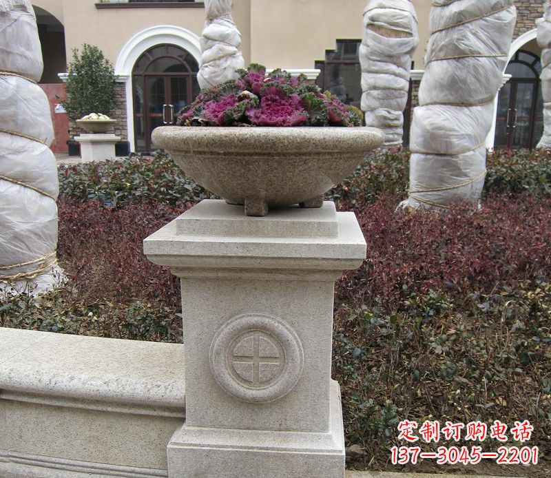 别墅景观大理石花盆石雕_2