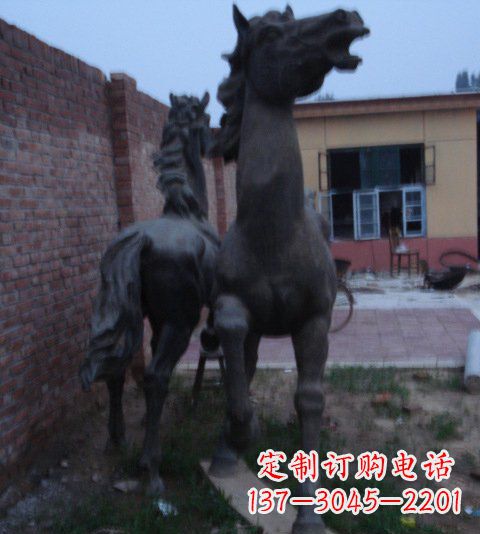 别墅景观动物马铜雕塑_2