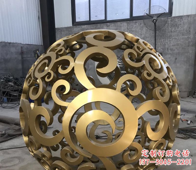 别墅镂空球不-锈-钢-雕-塑-