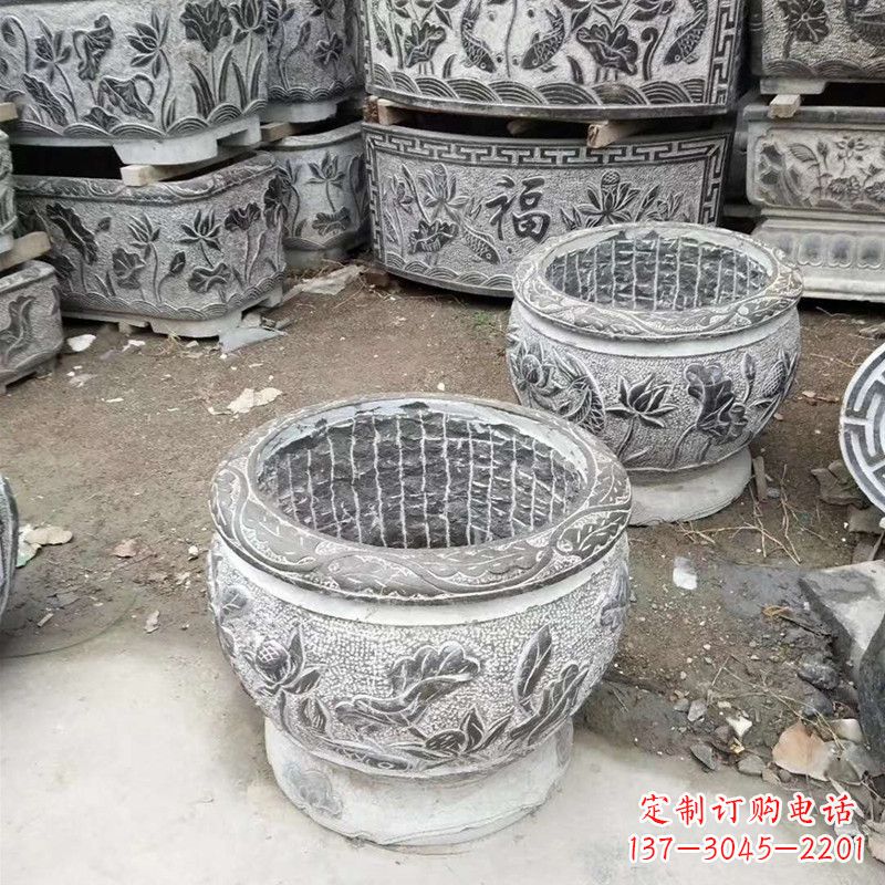 别墅水缸石雕塑