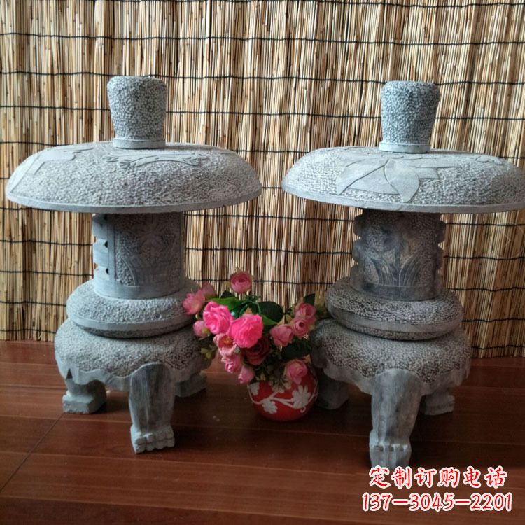 别墅庭院青石仿古做旧石雕灯
