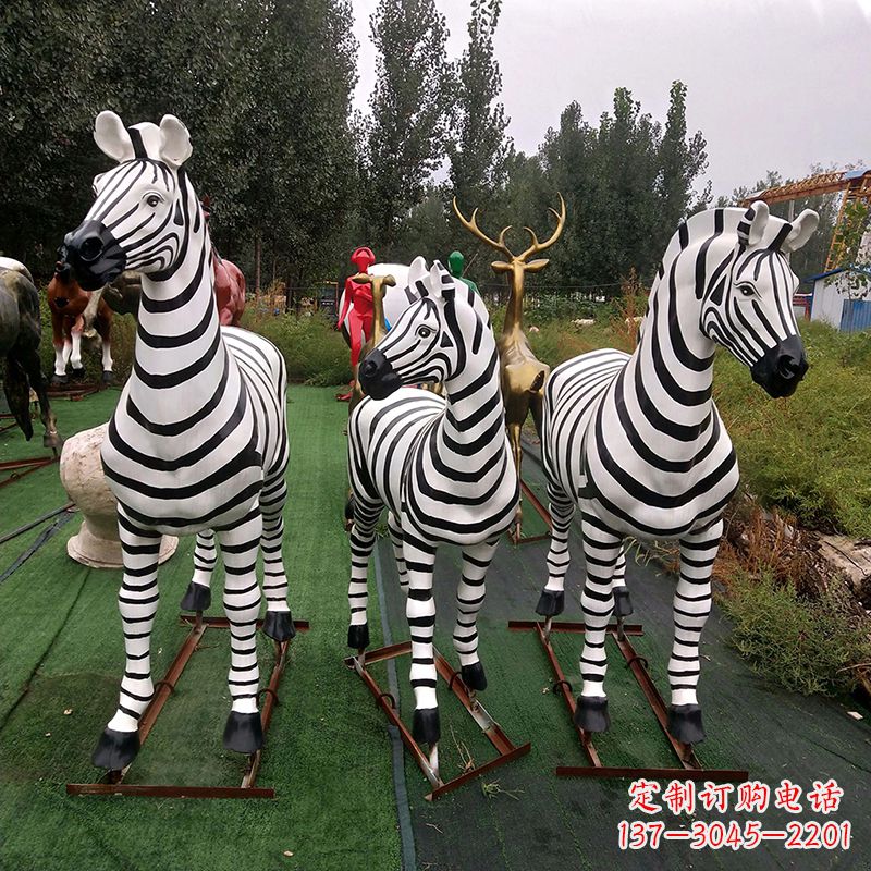 玻璃钢斑马仿真雕塑