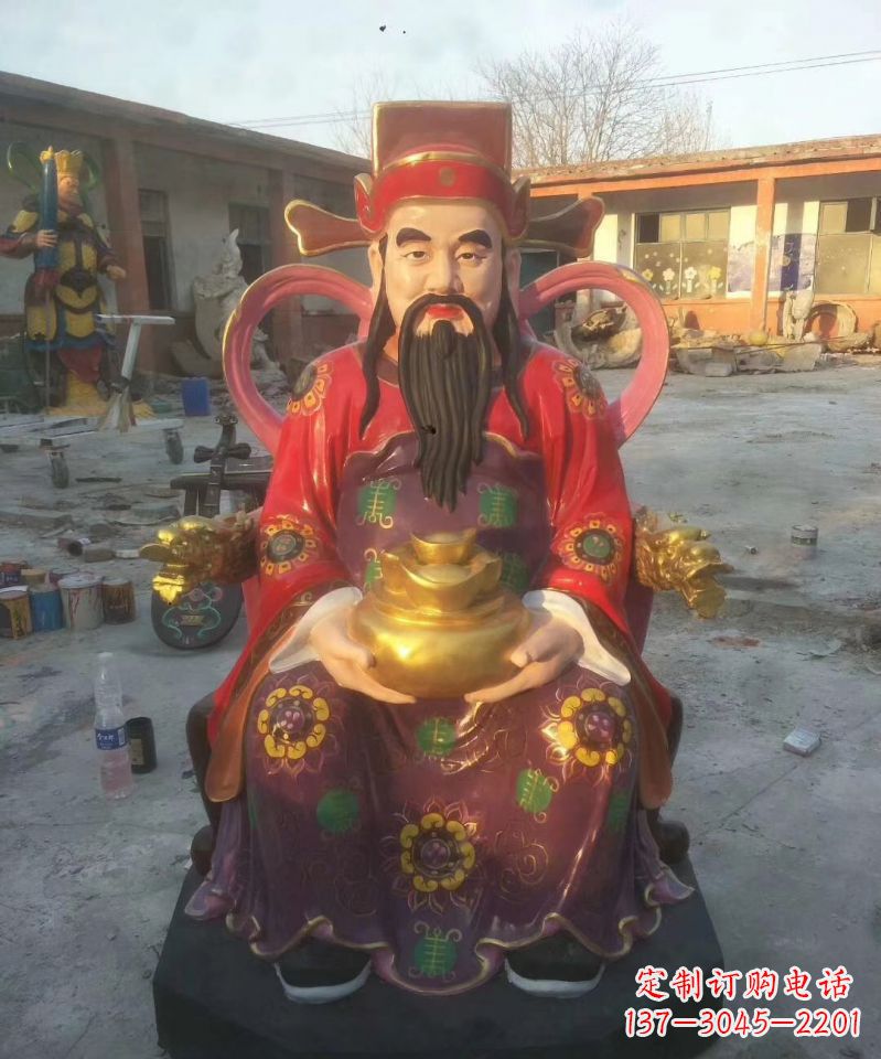 玻璃钢彩绘财神