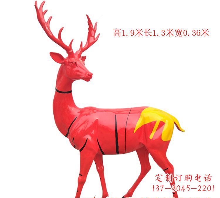 玻璃钢彩绘鹿雕塑
