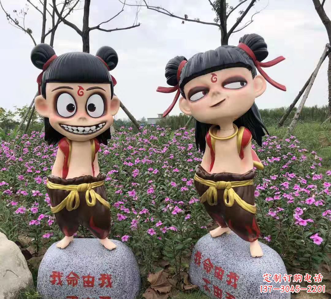 玻璃钢彩绘哪吒卡通人物