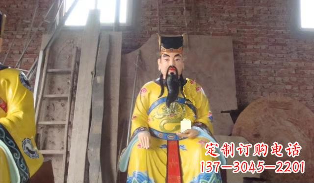 玻璃钢彩绘文财神寺庙神像雕塑