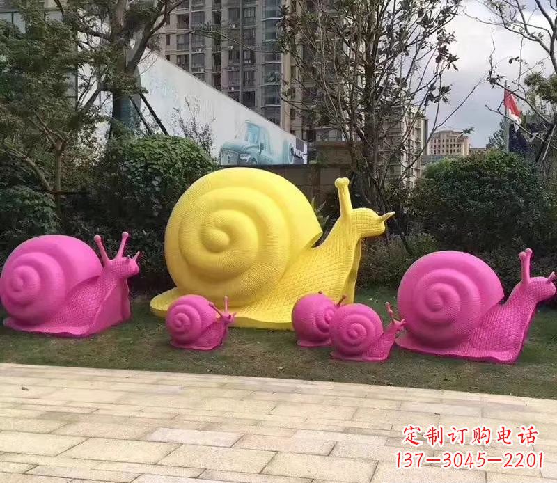 玻璃钢彩绘蜗牛雕塑 玻璃钢彩绘蜗牛雕塑